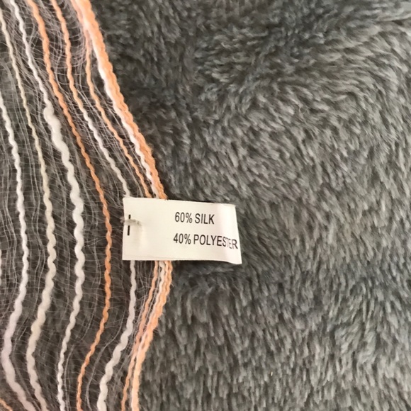 🔻2 for $10 🔻 Silk Poly Blend Neck Scarf Peach - Picture 5 of 5
